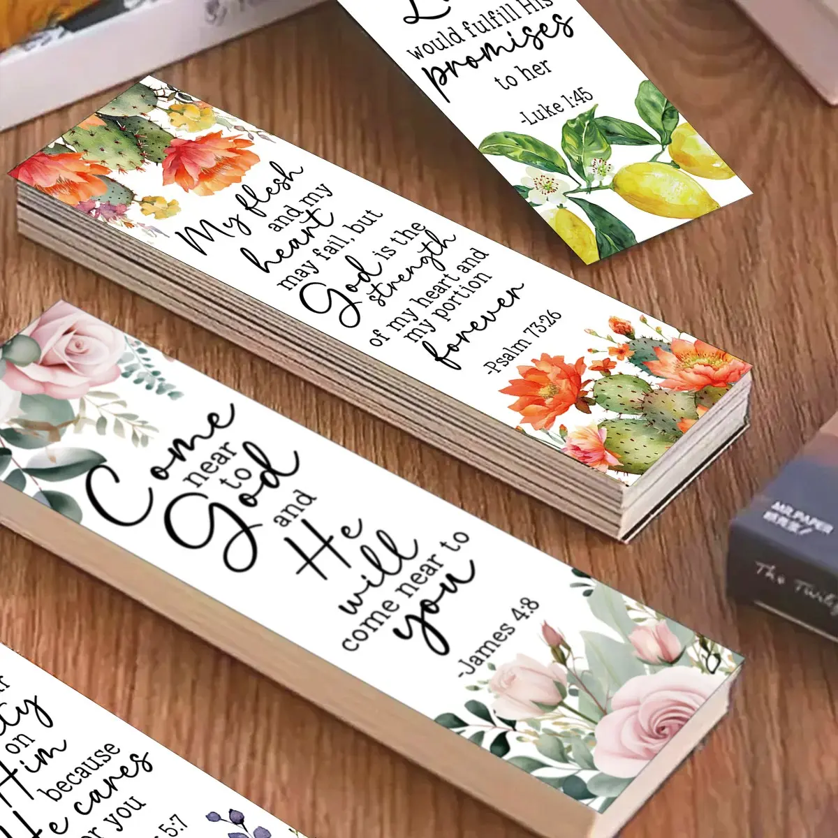 30pcs Floral Inspirational Bible Verses Bookmarks, Elegant Scripture Quotes Bookmarks, Paper Book Markers for Readers Rewards, Church Supplies, Uplifting Christian Gifts