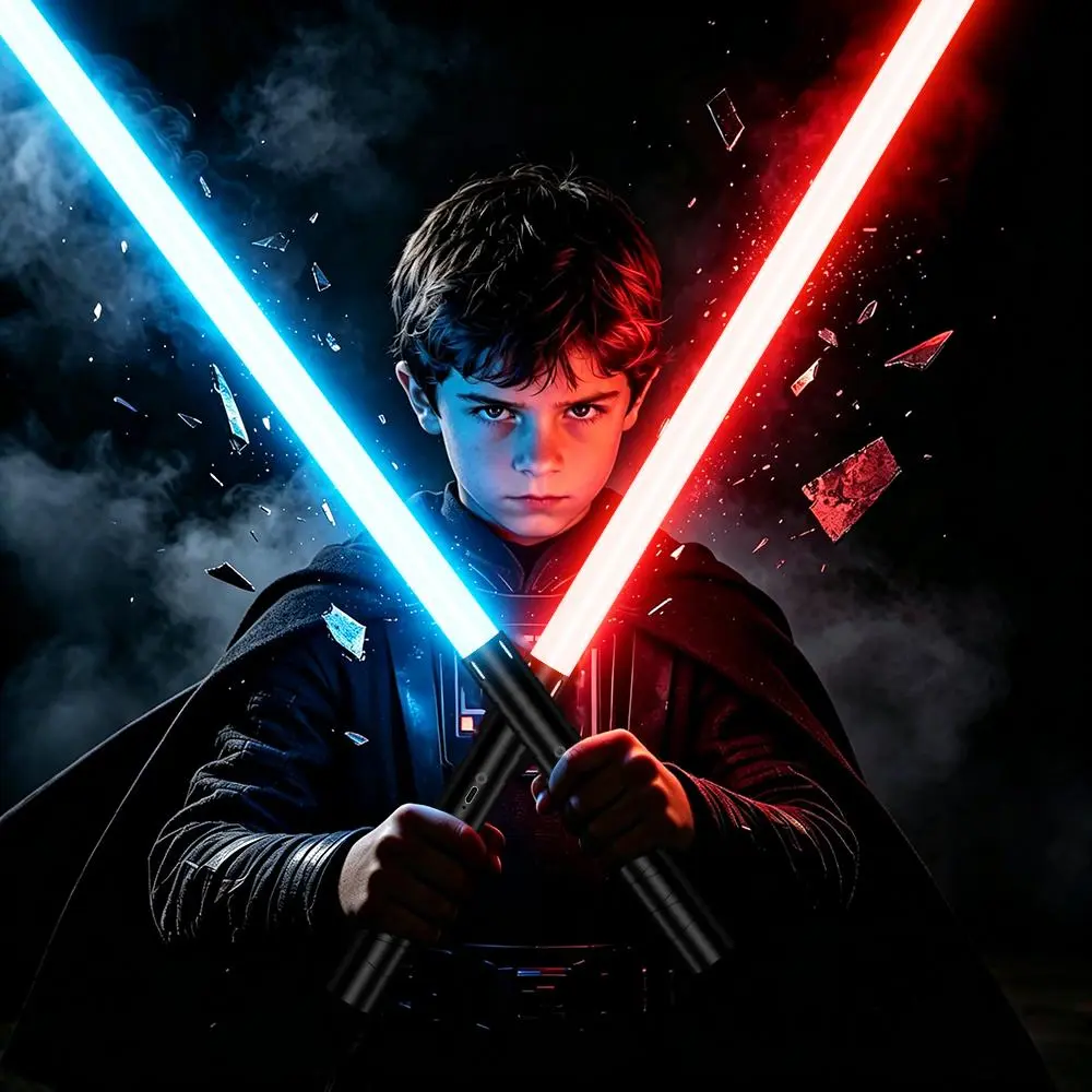 Premium RGB Dueling Lightsaber - Aluminum Hilt, 20 RGB Colors, 4 Sound Effects, Heavy-Duty PC Blade Prop for Cosplay, Duels, Props