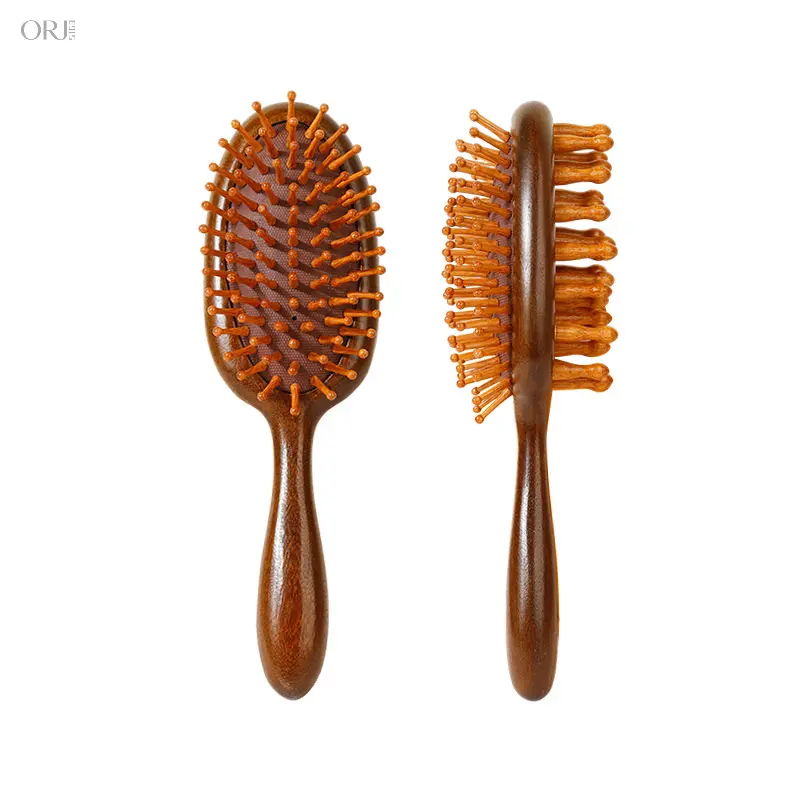 Sandalwood Paddle Brush & ASMR Head Massager, Double-Sided with Cushioned Nylon Bristles for Detangling, Anti-Frizz Styling & Scalp Relaxation, Asmr Head Massager Relax,necklace,gift,set,stainless,steel,cuban chain,,Silver,Snowman,Ging,virgin,mary,pendant
