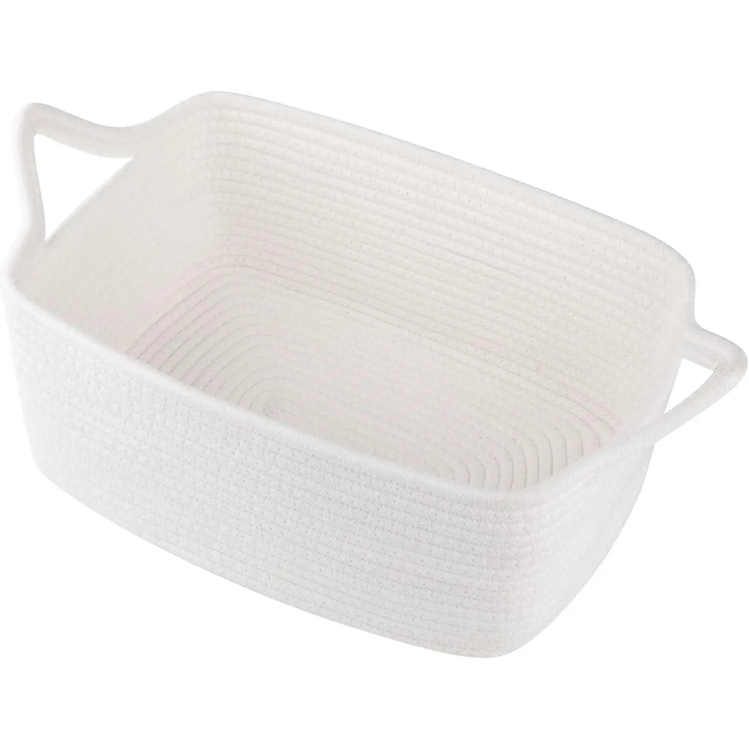 Minimalist Lightweight Cotton Rope Empty Gift Basket with Bags & Ribbons - Woven Room Storage for Nursery Items, Ideal for Laundry Organization, Personalized Holiday Gift (White), Organiser