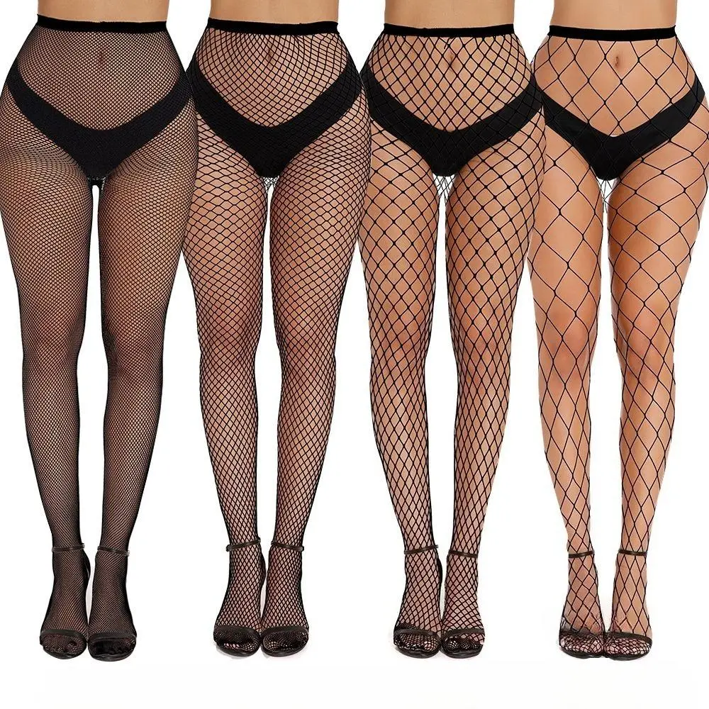 Women's Fishnet Pantyhose - Reinforced Toe, Stretchy Fabric, Punk Style, Oversized Elastic Mesh for Lady's Everyday Layering with Ripped Jeans, Chunky Boots