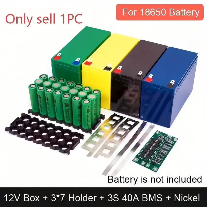 1 Set 12V Lithium Battery Battery Box Assembled Lithium Battery Pack Battery Case 3*7 Group 18650 Lithium Battery Storage Box Motorcycle Sprayer Battery Pack BMS Protection Board 3S40A Lithium Battery 3 Series 21 18650 Battery Assembled Battery Box