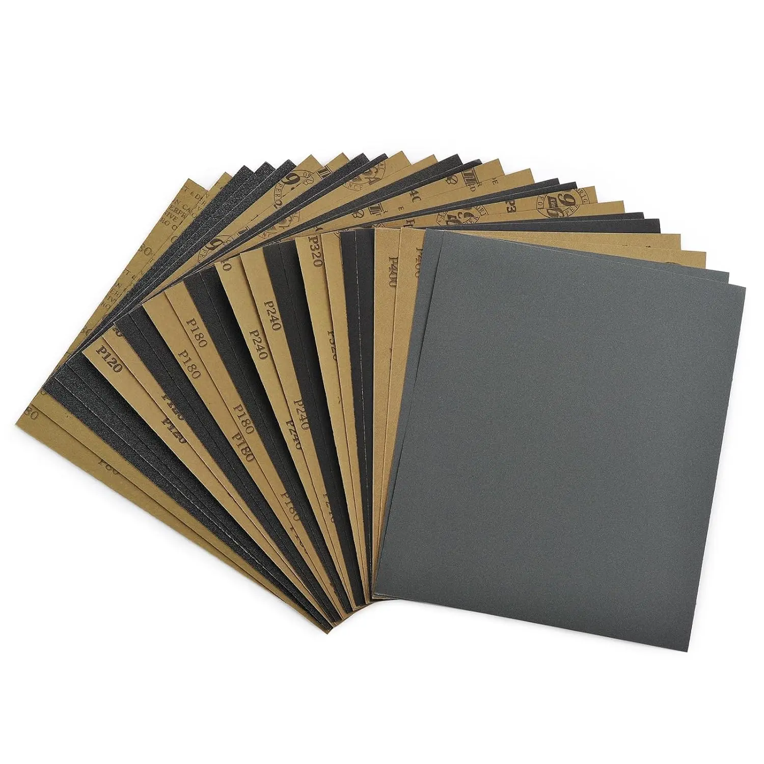 Sandpaper  Grit 80 120 180 240 320 400 25 count, Wet Dry Sandpaper Sheets 9 x 11 Inch, Silicon Carbide Sand Paper for  Furniture Finishing, Metal Sanding, Automotive Polishing
