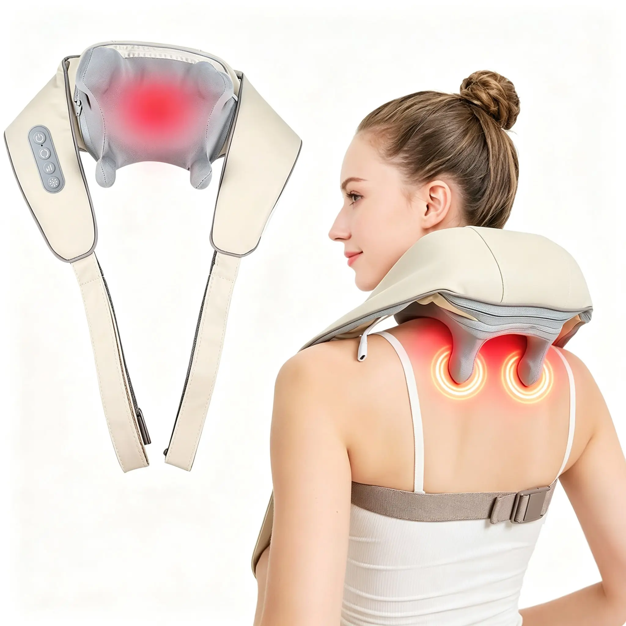 6D Acupoint Massager, Electric Kneading Massager for Neck, Shoulder & Back | Portable Deep Tissue Relax Device for Shoulders, Lower Back, Legs & Feet, 15-Min Auto Shutoff, Ideal Christmas Gift for Neck & Shoulder Relief, Neck Shoulder Relaxer