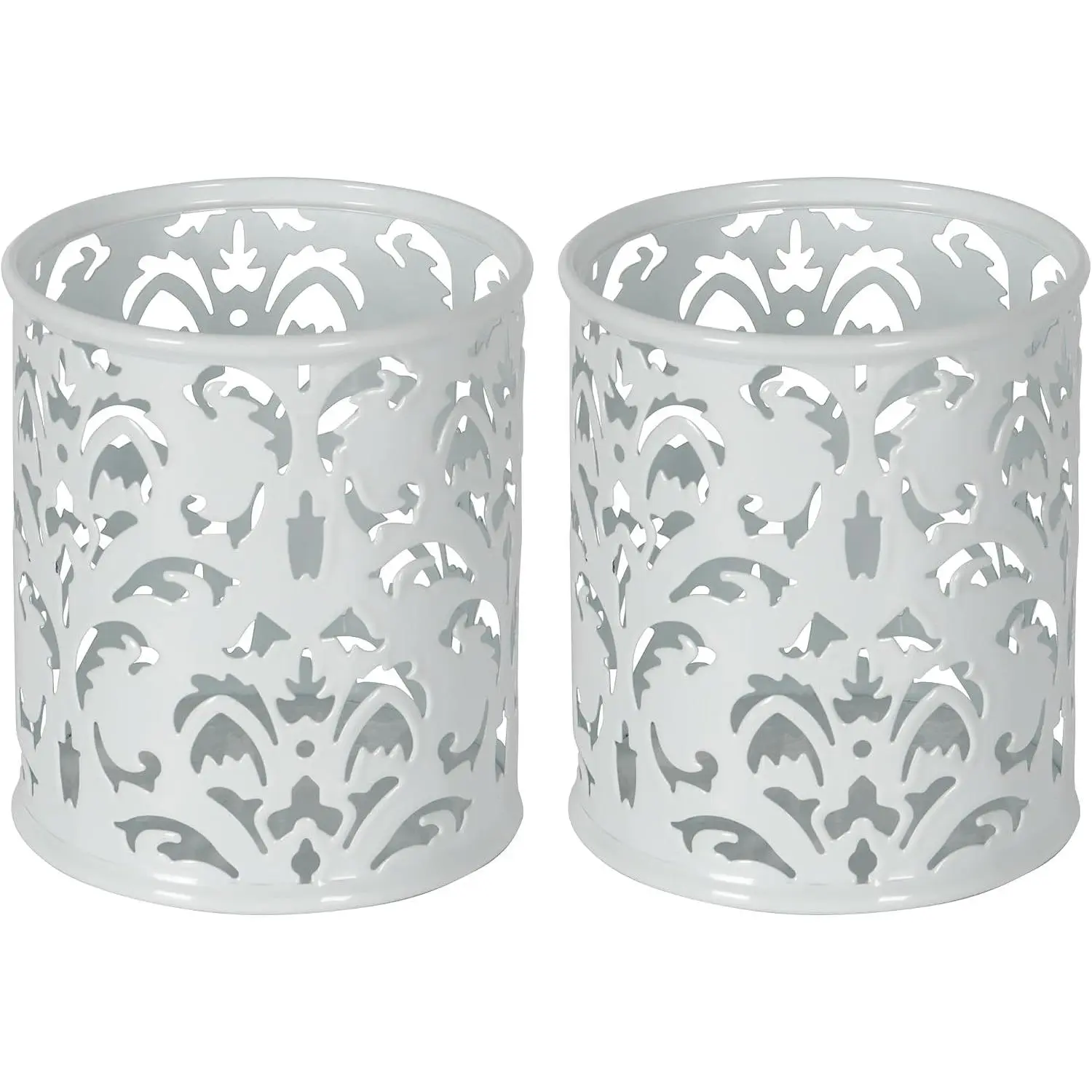 White Pen Holder for Desk, 2 Pack Round Pen Organizer, Brush Holder for , Metal Pencil Cup Organizer for , Office, Classroom, School