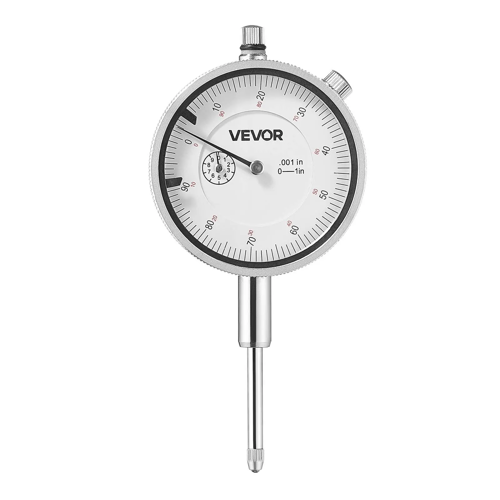 VEVOR Dial Test Indicator Gauge, 0.001in Accuracy, 0-1in Measuring Range, Easy-to-Read Large Display, Professional for Internal Diameter Measurement, Runout Detection, Flatness Inspection, Dial Gauge