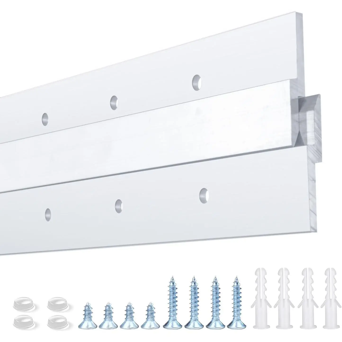 18'' French Cleat Heavy Duty Aluminum Wall Mounting Brackets for Hanging Picture, Mirror, Shelf, Headboard, Panel or Whiteboard (1 Pair, Supports 140lbs)