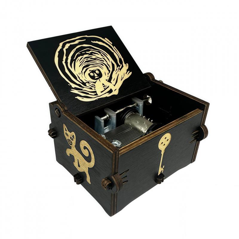 Music Box Coraline Musical Gift Hand Crank Engraved Boxes Gift for Lover, Spouse, Partner black Dreaming