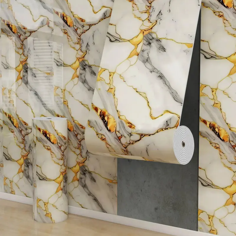 Multicolor Premium Marble Foam Self-Adhesive Wall Stickers, Removable Wall Covering, Marble Pattern Wallpaper Peel And Stick, for Kitchen Backsplash, Bathroom Countertop, Furniture, DIY Projects, Marble Backsplash Wallpaper