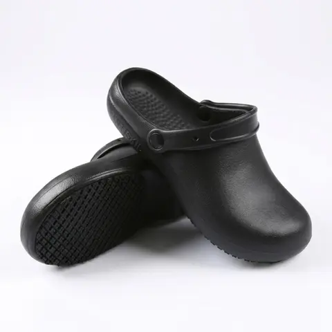 Non-Slip Rubber Work Clogs for Garden Chef Shoes, Lightweight Nurse Kitchen Restaurant Service Shoes, Breathable Safety Footwear