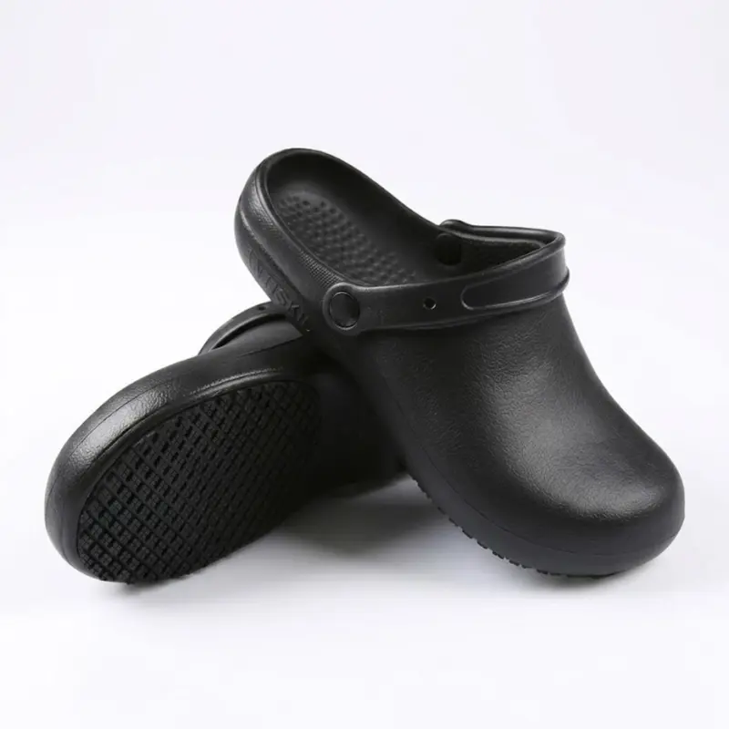 Non-Slip Rubber Work Clogs for Garden Chef Shoes, Lightweight Nurse Kitchen Restaurant Service Shoes, Breathable Safety Footwear
