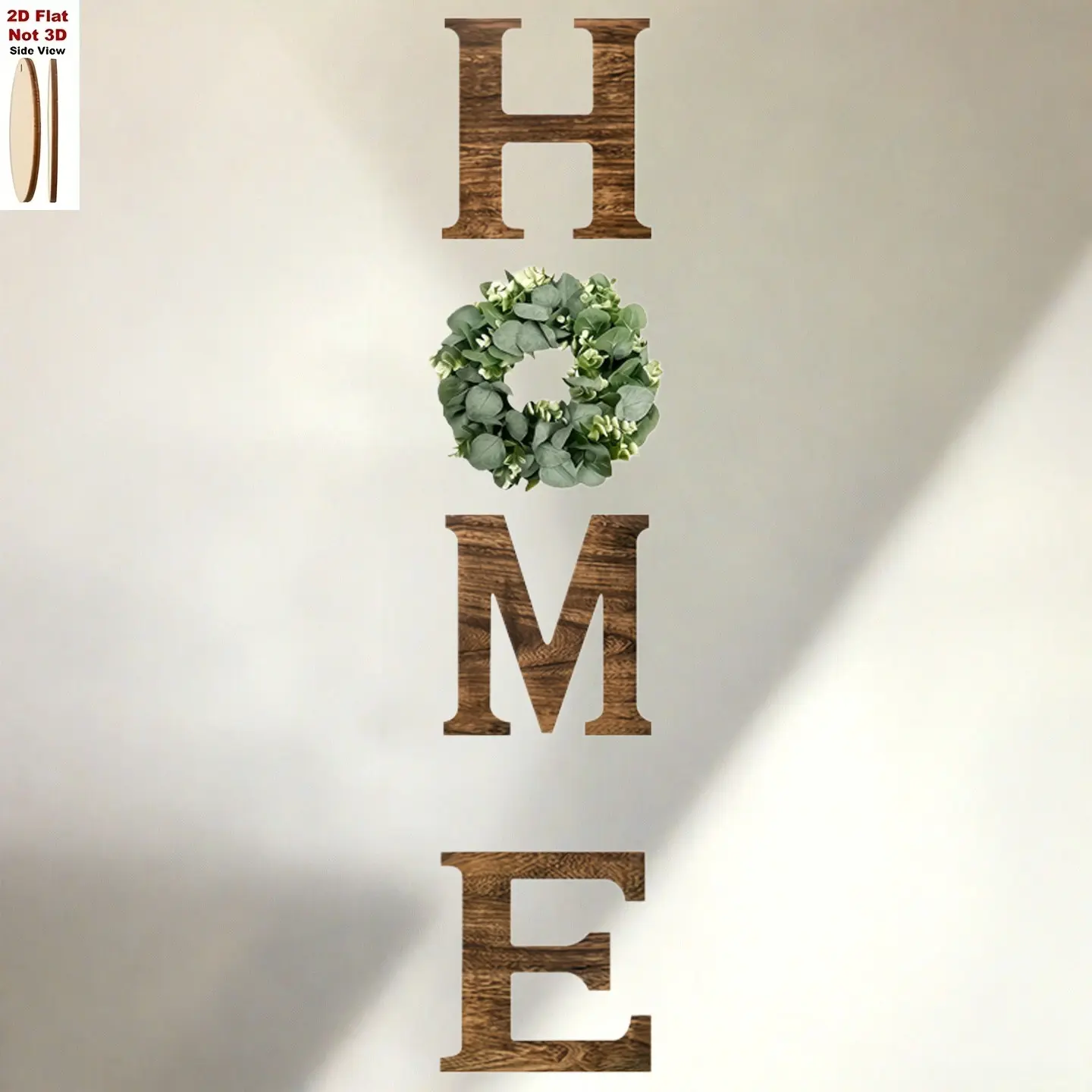 Wooden HOME Letter Wall Decor with Eucalyptus Wreath, Vintage Farmhouse Style Decorative Wall Sign, Neutral Wall Art for Entryway & Living Room, Home Decor Aesthetic, Ideal Housewarming Gift for New Home