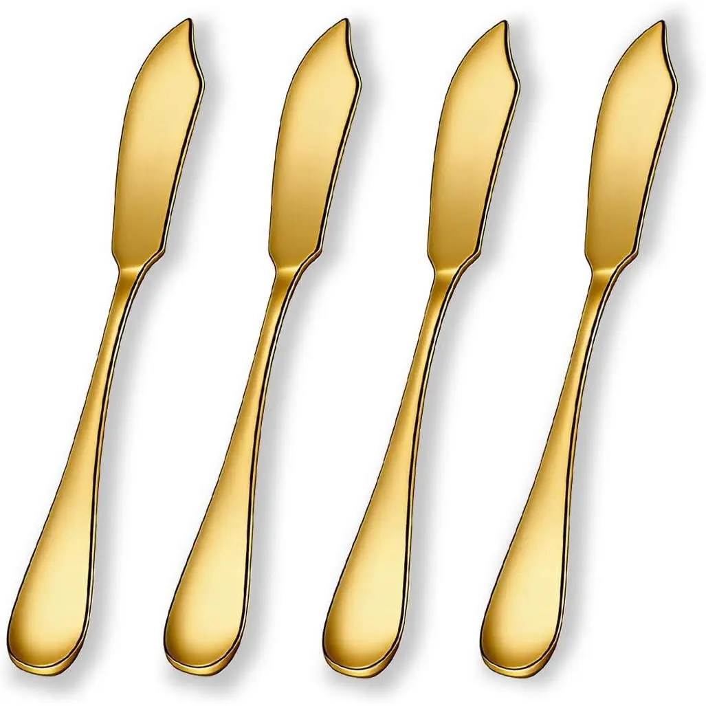 Stainless Steel Butter  Set of 4 count, Titanium   5.7" Butter Spreader  Cheese  for Butter, Cheese, Jam, Fruit