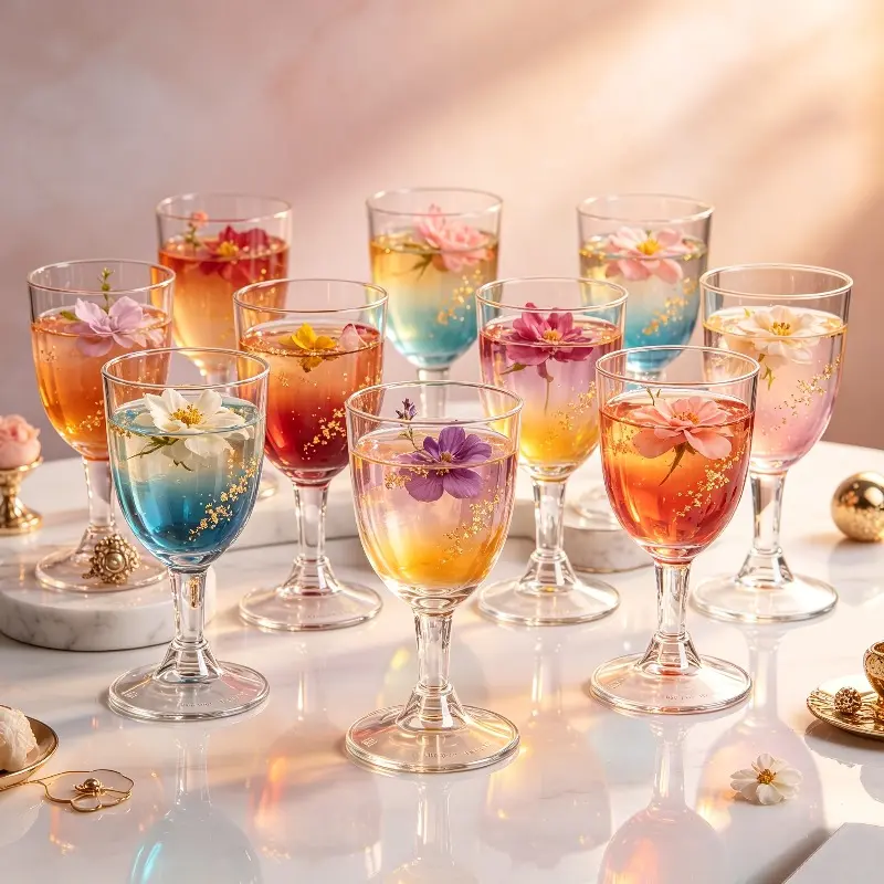 52Pcs tall champagne glasses, clear ribbed martini coupe glasses, red wine glasses, beverage glasses, goblets, cocktail glasses, plastic glasses, polystyrene food contact grade materials, reusable, tequila, Halloween party, Cocktail Cups
