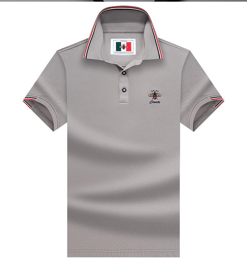 New Embroidered Bee Short Sleeve Lapel Polo Shirt High-end Trendy Brand Men's Top T-shirt