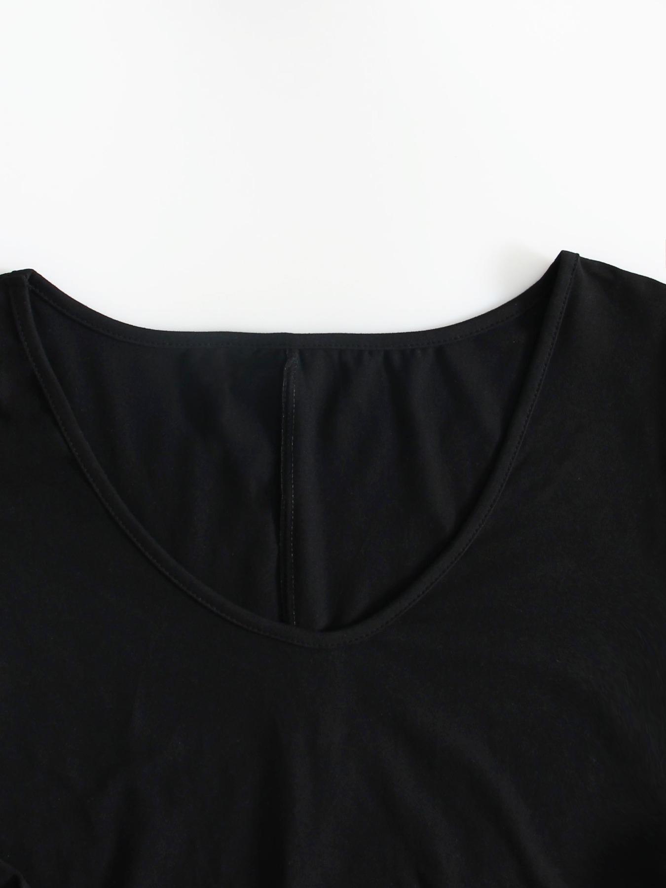 Women's Long Nightgown, Leopard Print in Coffee, Casual Basic Round Neck Long Sleeve Pocket Sleepwear, Soft Comfortable All-Season Loungewear