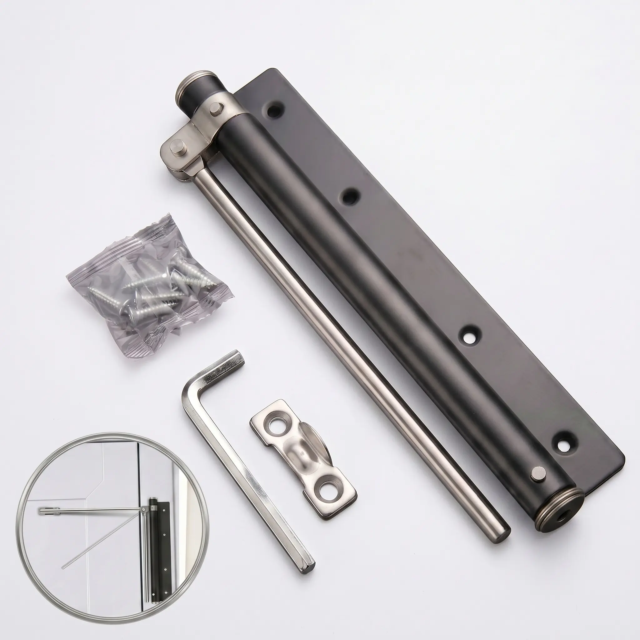 Adjustable 50kg Zinc Alloy Automatic Spring Door Closer Anti-Slam Quiet Buffer Door Hinge for Carpenters Landlords Apartment Office Hotel Wooden Interior Door Renovation Hardware dealsforyoudays-YY0