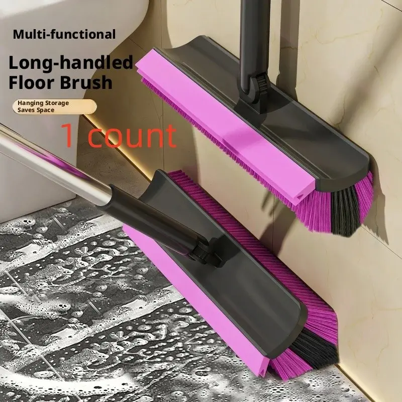 Double-Sided Bathroom Cleaning Brush, Floor and Toilet Cleaner, Toilet Brushes, Long-Handled Shower Brush, Essential Bath Accessories, Bathroom Scrubber
