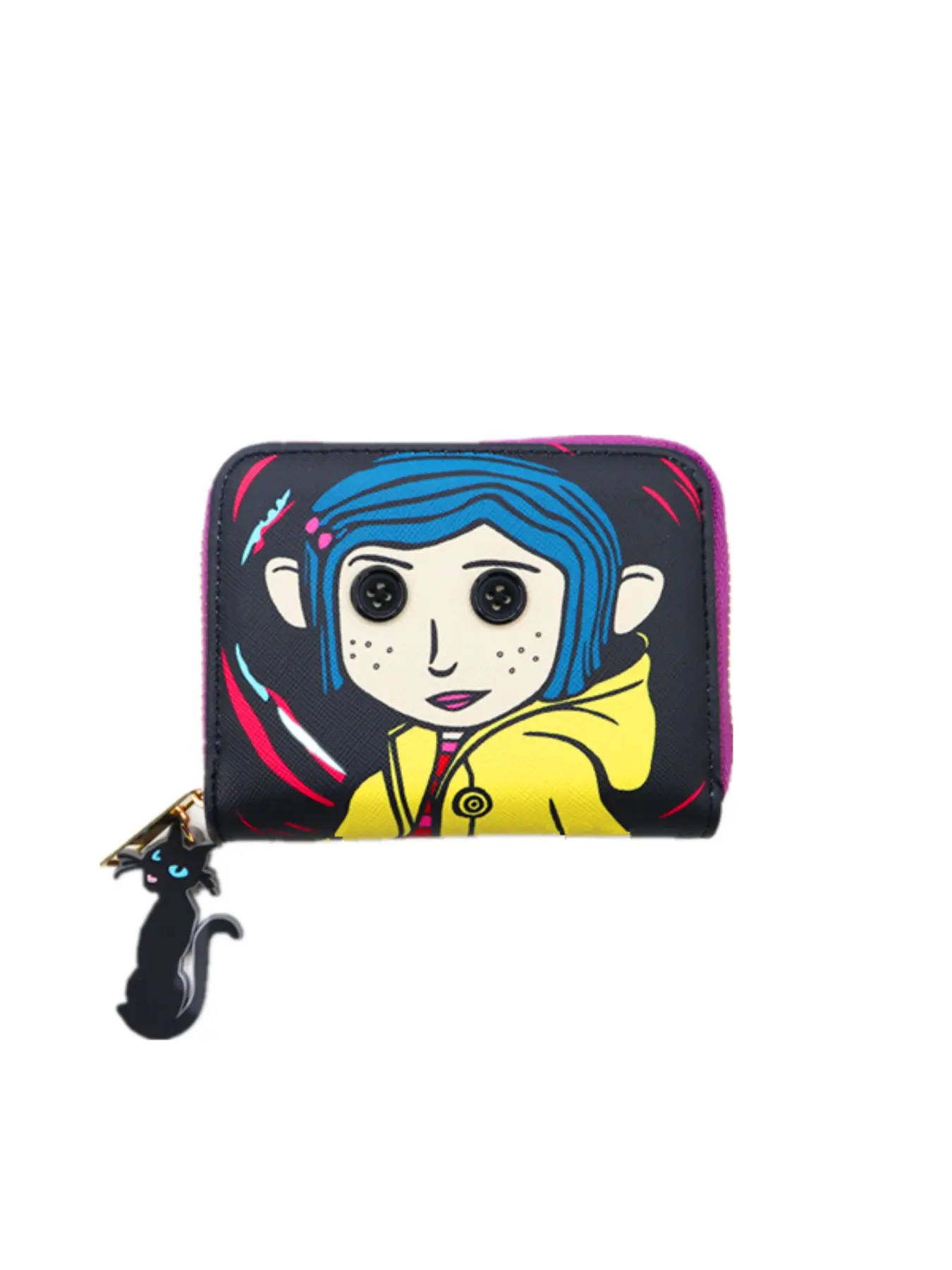C Coraline Face Circle Zip Wallet, Cute Zipper Wallet, Zipper Wallet, Wallet with Zipper, Fashionable Wallet, Stylish Design, Durable Material, Perfect for Daily Use, Ideal Gift Choice, Trendy Accessory