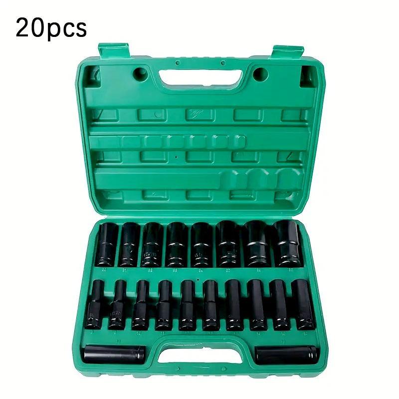 Socket Wrench Set, High Strength Carbon Steel Socket Wrench Set, Professional Durable and Sturdy Tool Set for Car & Mechanical