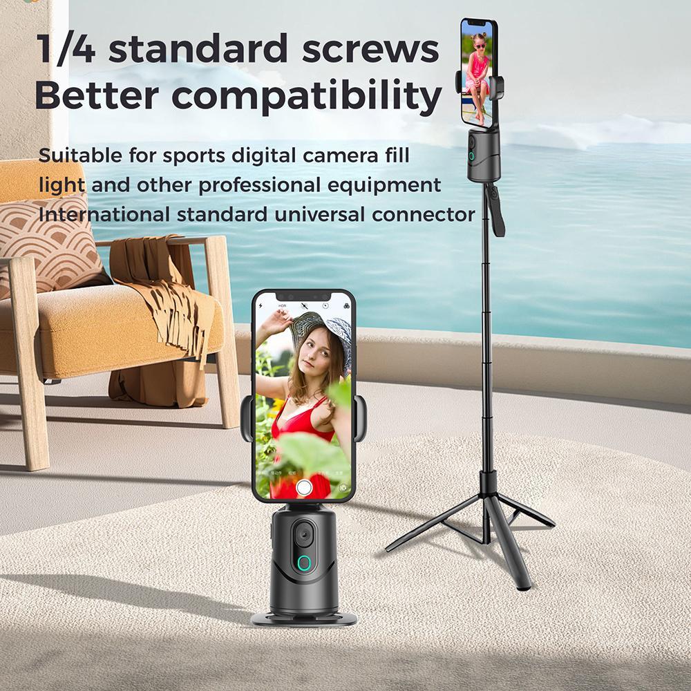 Automatic Face Tracking Camera, 360° Rotating Face Body Cellphone Camera Stand, Intelligent Shooting Phone Tracking Stand for Live Streaming, Video Recording, Selfie, Accessories