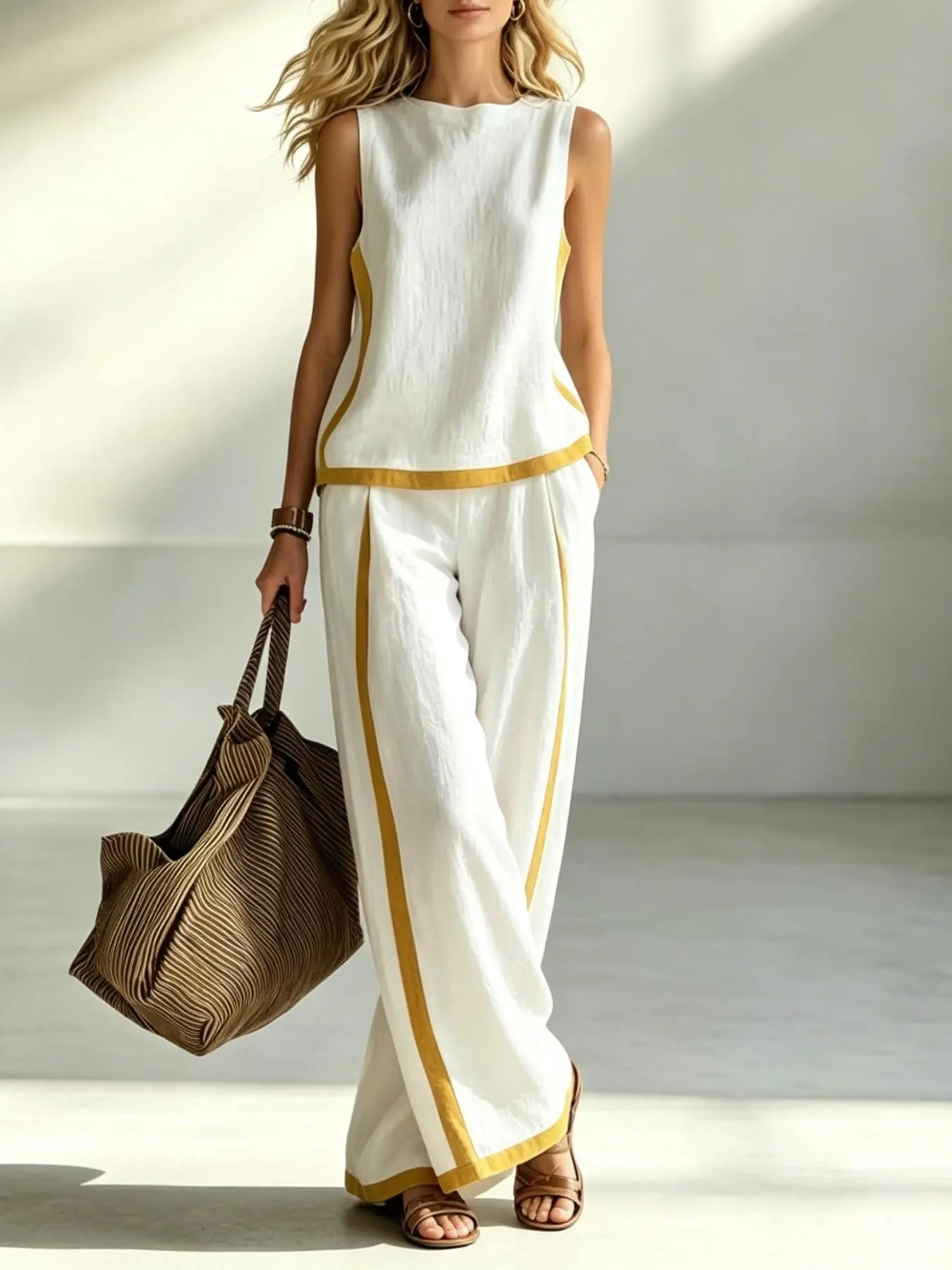 A6339 Lazy Sleeveless Hooded Romper, Deep V Neck Long Legs Conceal Fat, Side Pockets Practical, Home Street Lazy Choice