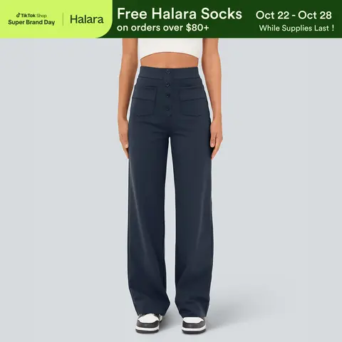 Halara DayStretch High Waisted Pockets Straight Leg Casual Pants