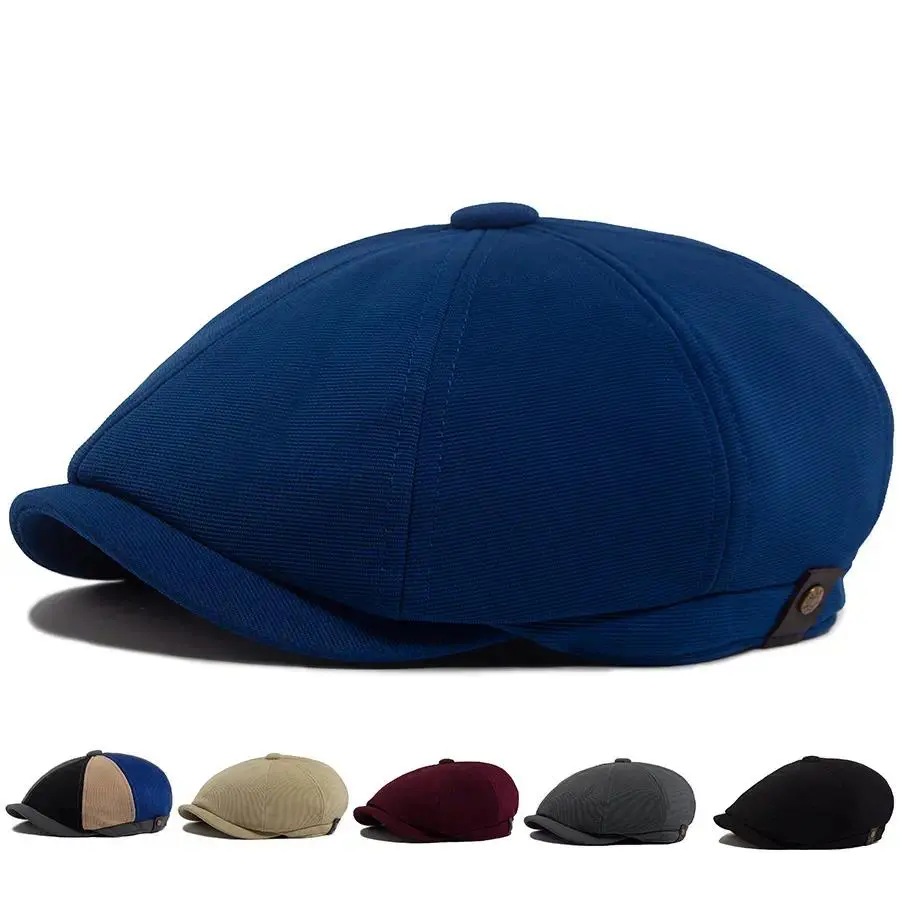2026 New Arrival Unisex Solid Color Polyester Newsboy Cap, Lightweight Outdoor Sun Protection Casual Sports Hat For Spring Autumn Travel, Hot Item For TikTok Shop Black Friday Shopping Season