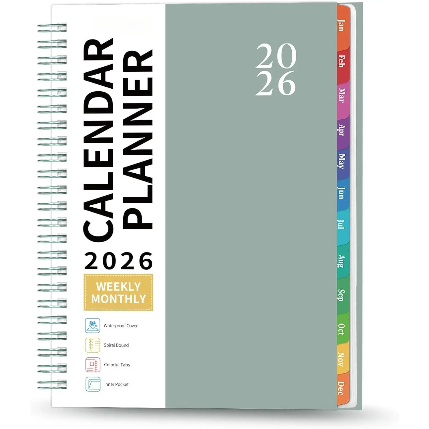 2026-2027 Planner - 2026 Planner Weekly and Monthly from  - Dec. 2026, Calendar Planners 2026 with Monthly Tabs, Inner Pocket, 8.5" x 6.4"