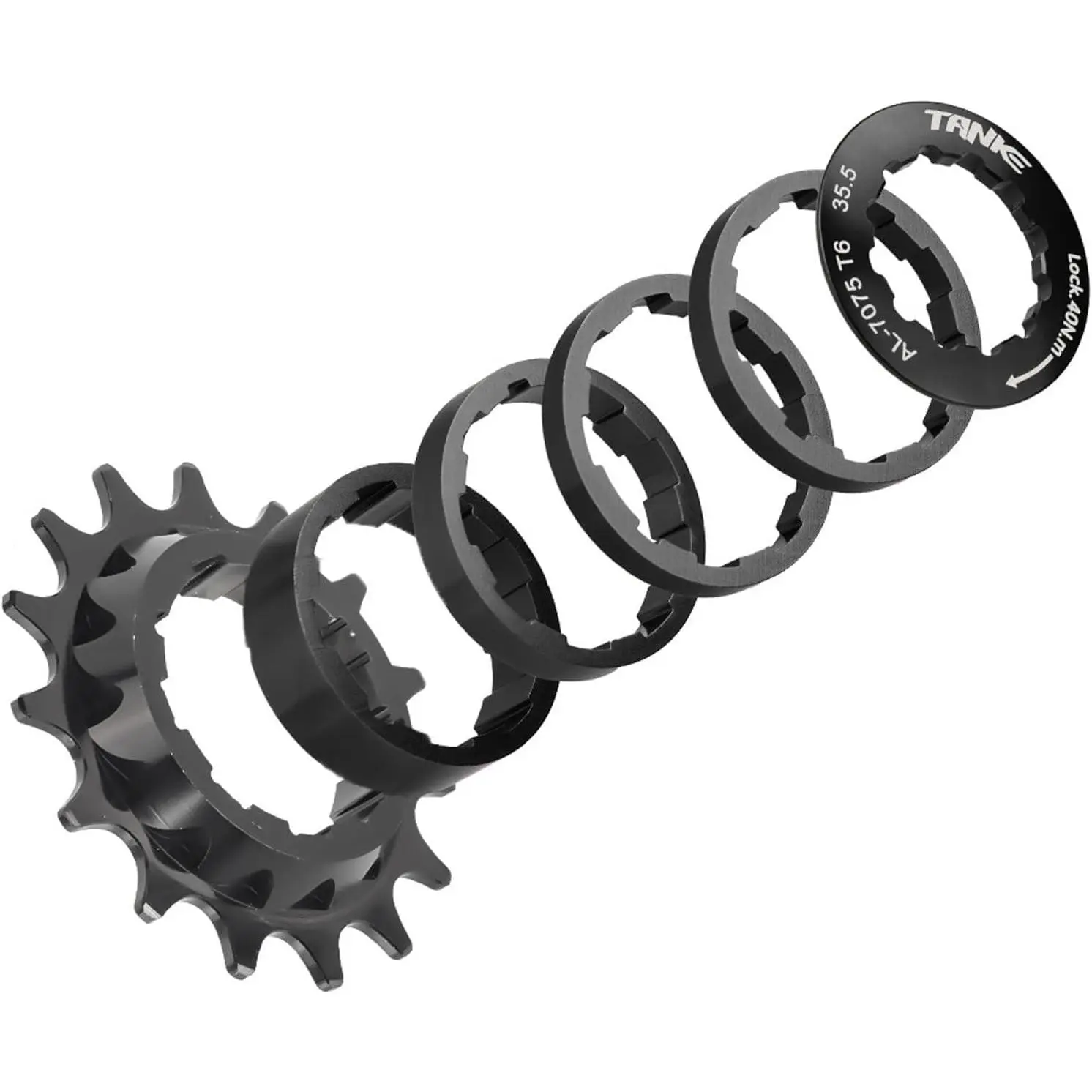 15T/16T/18T Single Speed Cogs Conversion Kit for Multi-Speed  to Dirt Jump/BMX,  Single Speed Cassette with Spacer and Locking Ring