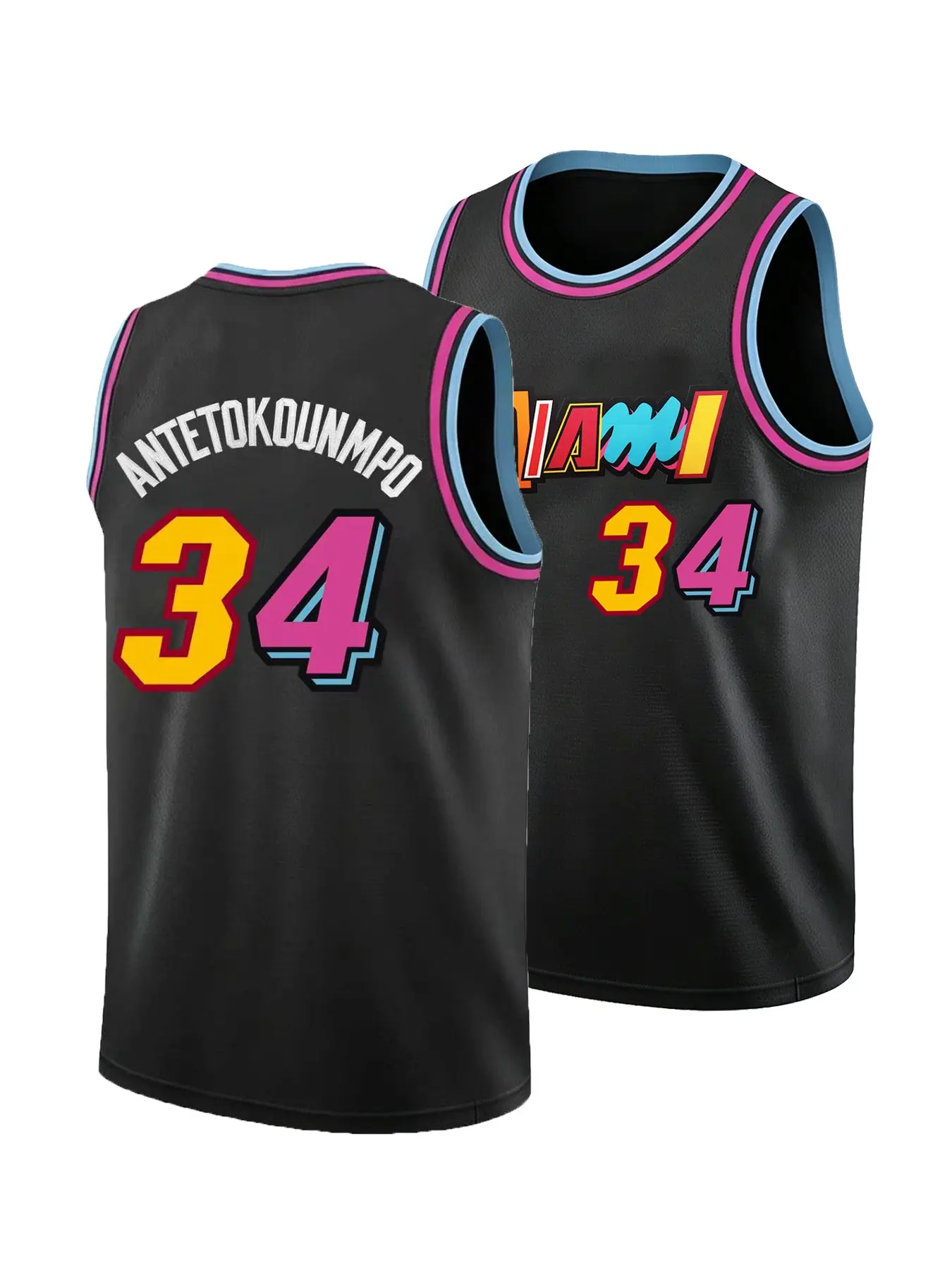 Men's Miami #34 Basketball Jersey Sleeveless Mesh Sports Fan Uniform Breathable Fan Sportswear Top