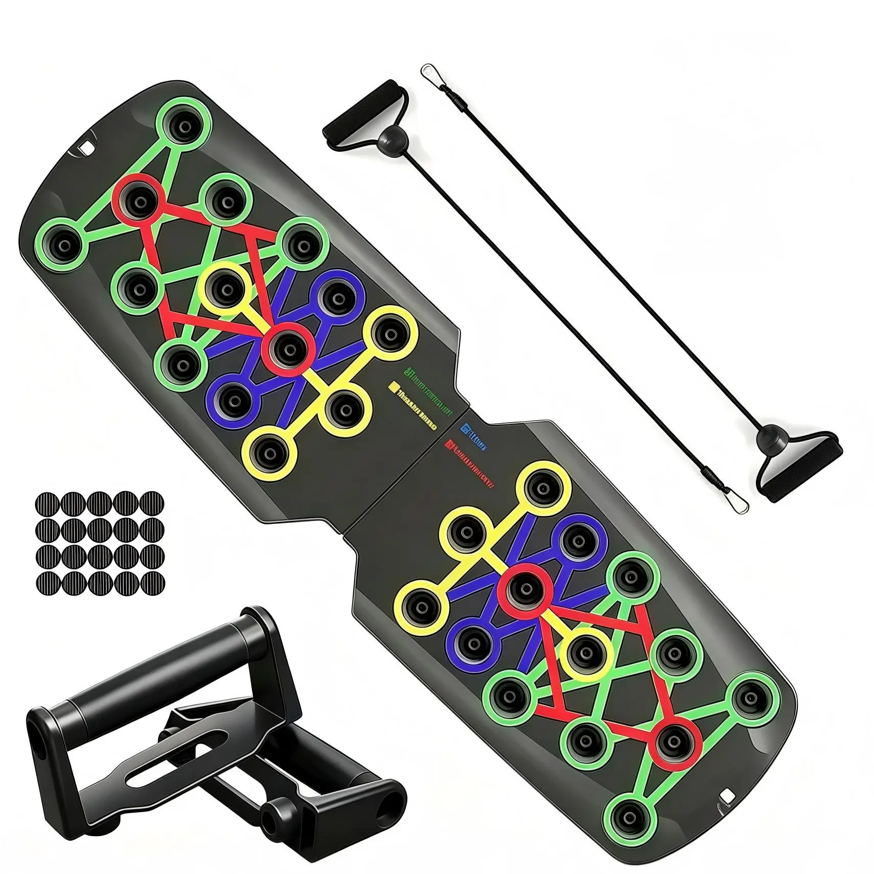 5-in-1 Push-Up Board Core Workout Equipment, Adjustable Multifunctional Home Fitness Tool, Foldable Portable Chest Shoulder Back Strengthener for Men