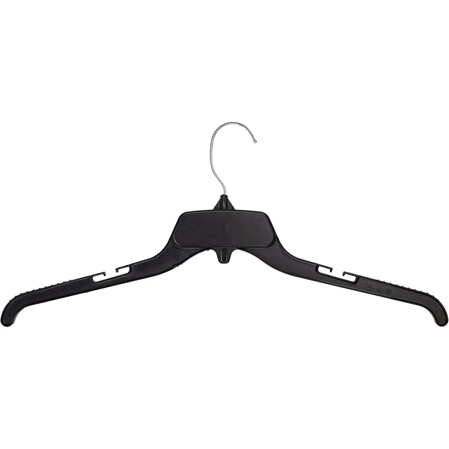 Shirt Hangers Recycled Plastic with Notches, Black, 19 Inch Pack of 10