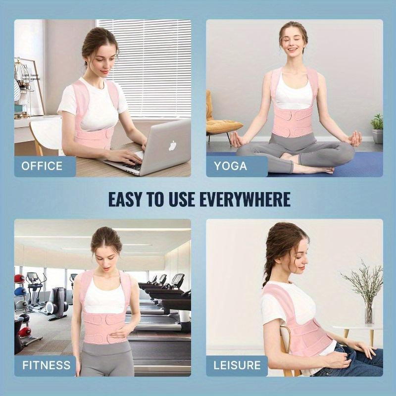 Women's Adjustable Full Back Posture Corrector Brace, Hunchback Orthotic, Posture Strap Support for Shoulder Stretch, Spine Alignment, Upper and Lower Back Pressure Relief, Waist Trimmer Belt for Healthcare, Posture Straightener