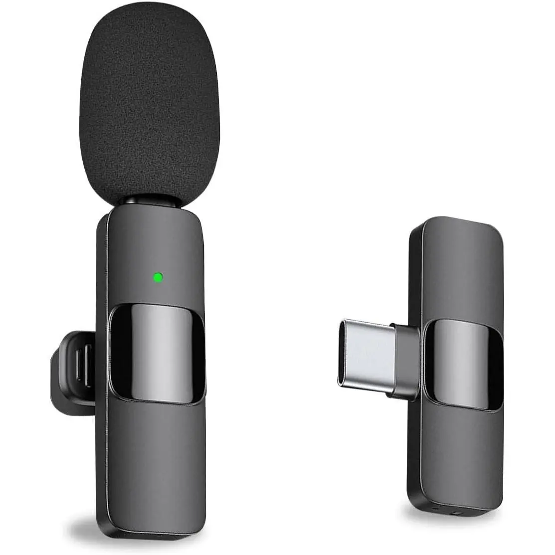 Wireless Lavalier Lapel Microphone for iPhone Android Phone Laptop - Mini Mic with USB C Interface for YouTube Tiktok Video Recording Interview Podcast Vlog