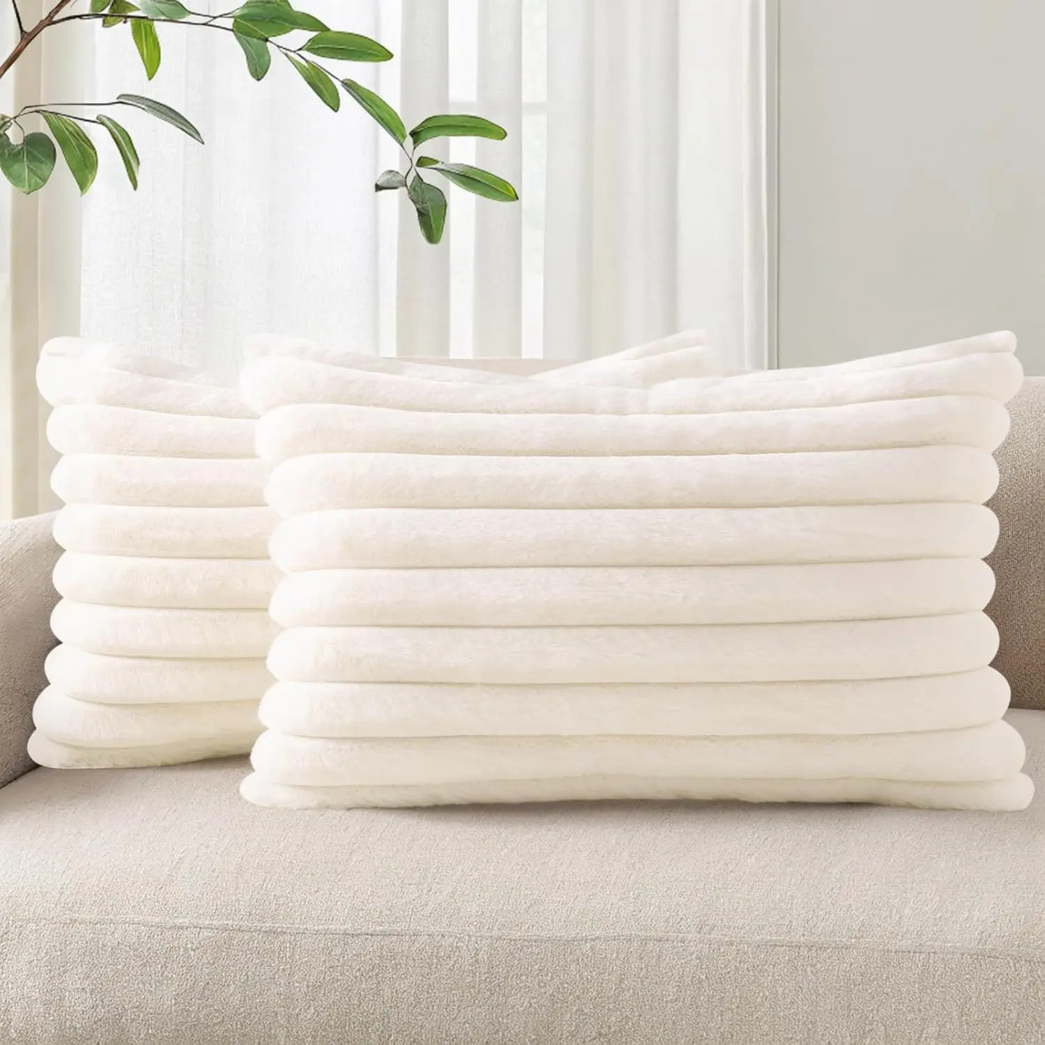 2pcs Flannel Pillowcases, Ultra Soft Plush, 20x30 Inches, Warm and Comfortable, Versatile, Ideal for Bedroom, Living Room, Sofa, Chair, Perfect Gift