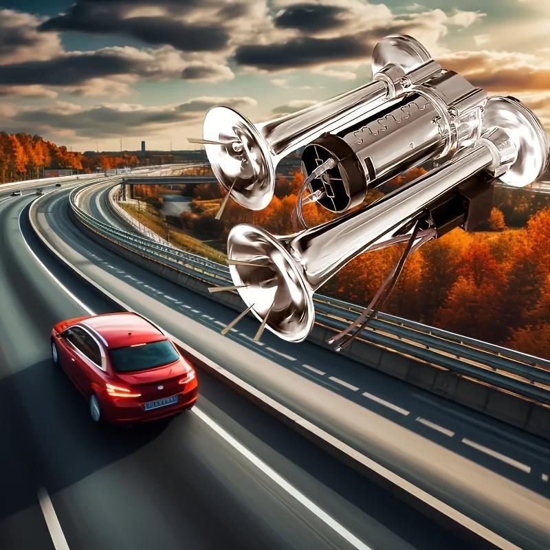 Dual Trumpet Air Horn Kit 12V – Up to 135dB Electric Horn with Compressor for Trucks, Cars & Boats