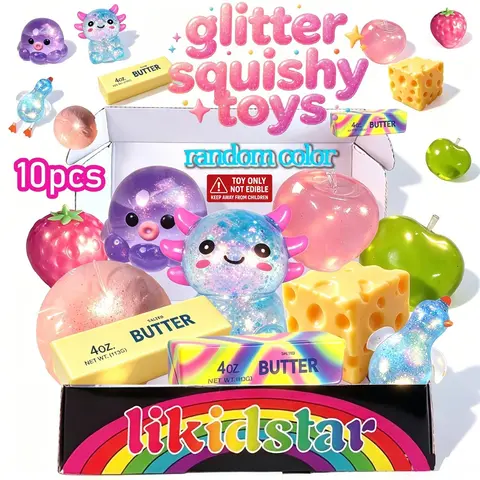 10pcs Multi Slow Rising Squishy, Random Blind Box Stress Relief Toys, Sensory Set, Creative Slow Rebound Toys, Party Gifts, Various Styles, Creative Squishy Fun