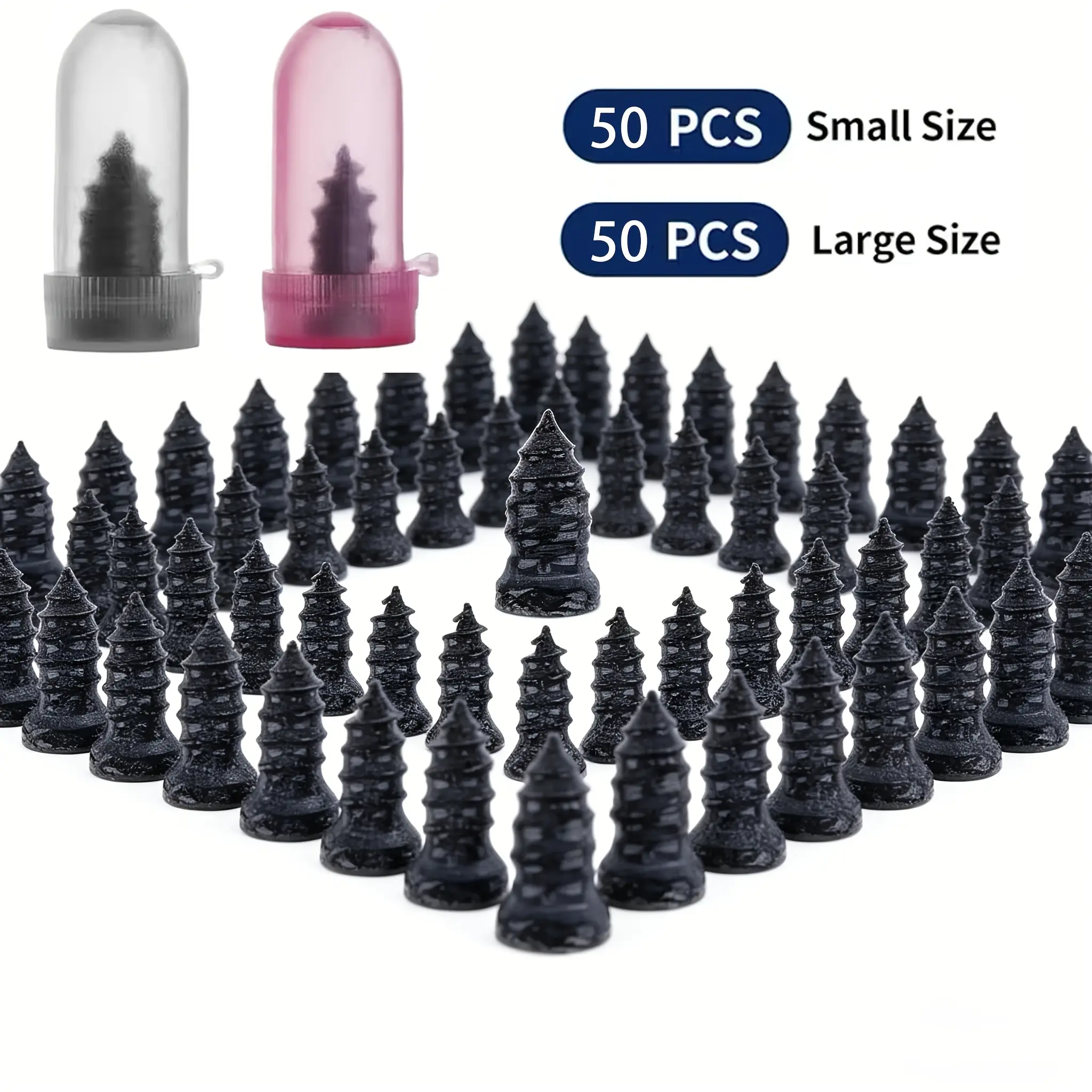 100pcs PP Plastic Spiral-Shaped Pre-Packed Sets - Vacuum Tire Repair Nails for Cars/Motorcycles to Fix Punctures