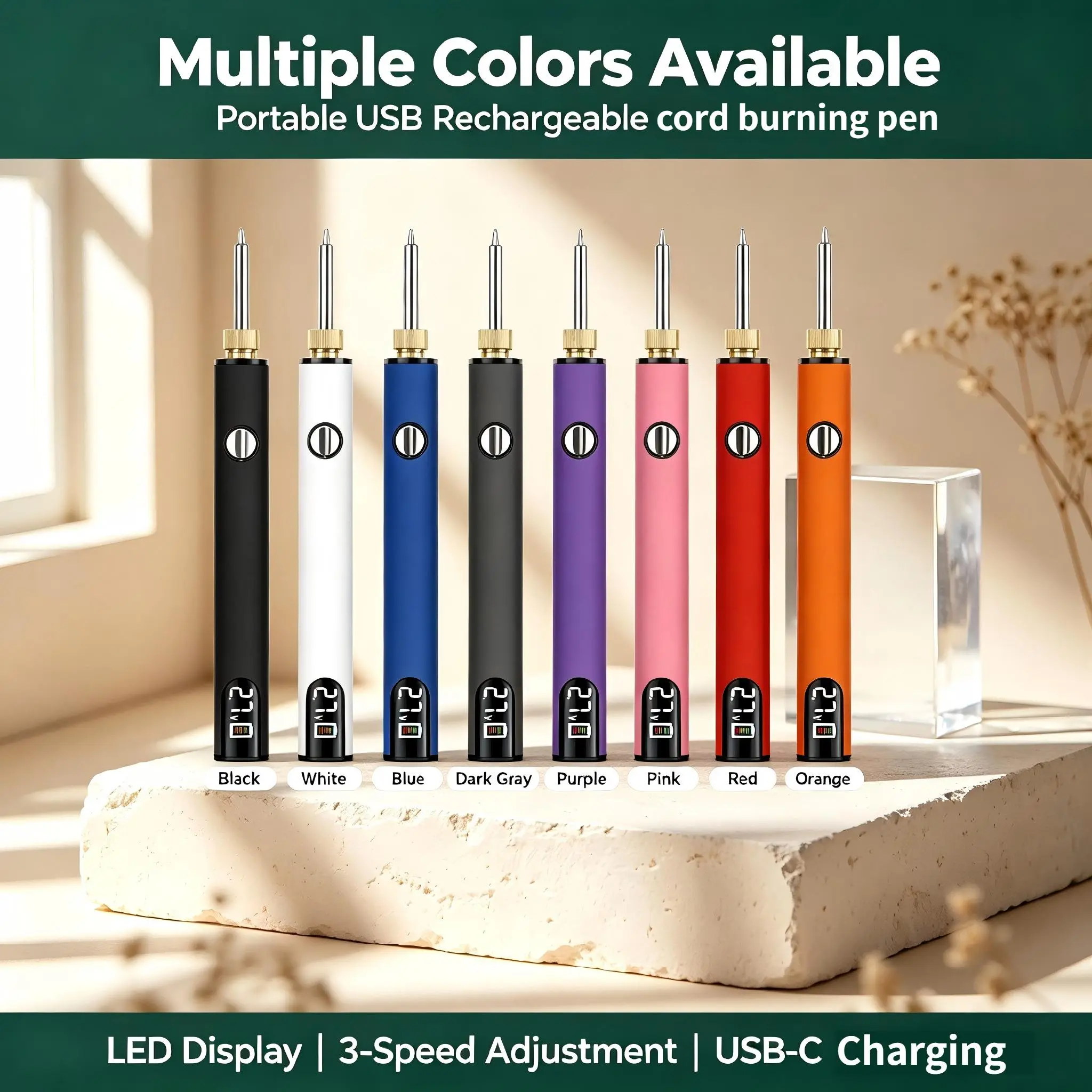 Cordless Hot Wire Soldering Pen with USB Rechargeable Design, LED Digital Display & 3-Speed Voltage Adjustment, Precise Temperature Control Compact Welding Tool, Portable Handheld Solder Pen for Electronic Circuit Repair, Jewelry Making & DIY Craft Projec