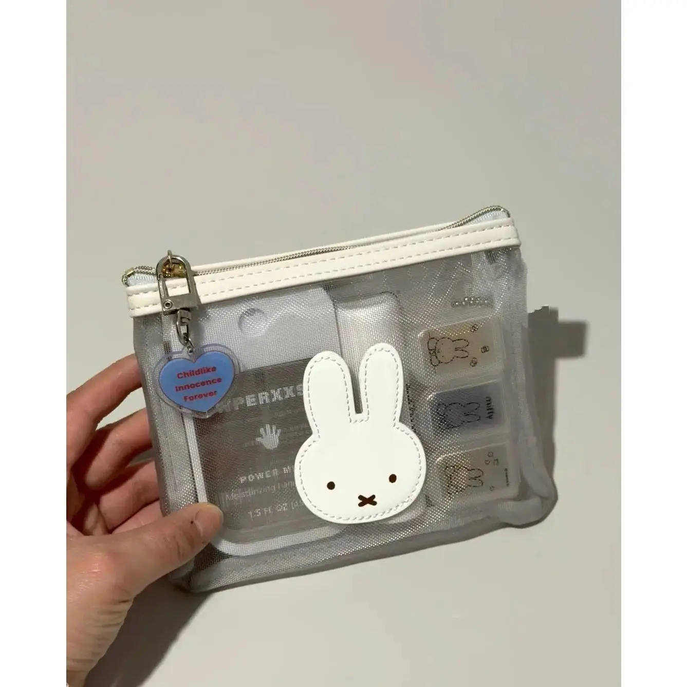 New Style Embroidery Mesh Bag Mifei Rabbit Cosmetic Bag Lipstick Air/pneumatic Cushion Storage Bag Romance of A Teenage Lovely