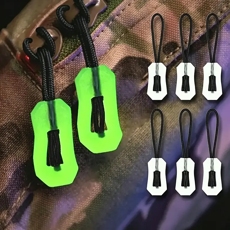 12pcs Luminous Zipper Ropes Handle, Repair Kit Bags Clothes Zipper Rope, Can Be Used to Replace The Zipper Rope on Clothes, As Well As The Zipper Rope on Camping Tents Or The Zipper Handle on Boxes And Backpacks, Making It Easier to Find at Night