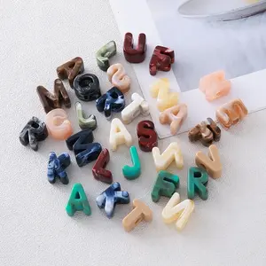 60pcs Acrylic Letter Beads, Large Hole, Marble Pattern, Fashionable, Customizable, DIY Jewelry Making, Name Initials, Anniversary Gifts, DIY Beading Accessories