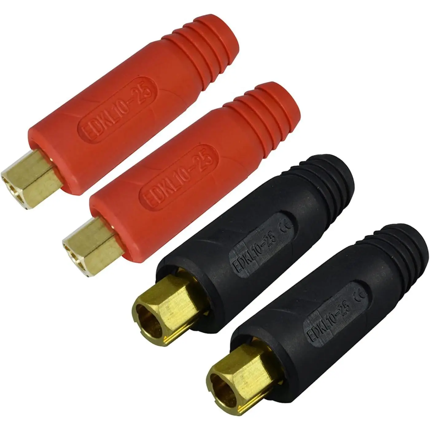 TIG Welding  Panel Connector Socket EDKL10-25 200Amp with Black and Red Color Dinse-Style Quick Fitting 4 count