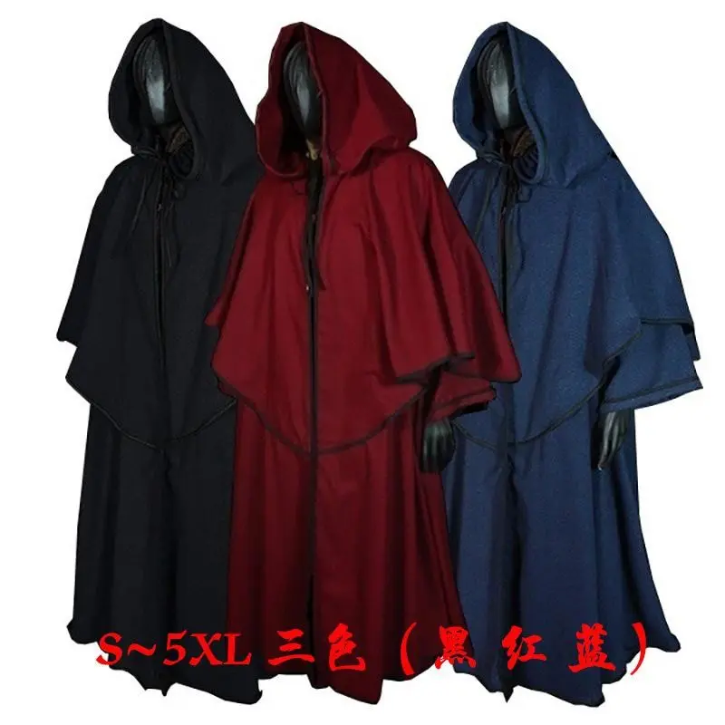 Medievalcloakhoodedrobecapecosplayandwizardlong-sleevedcloakguidecloakcosplay