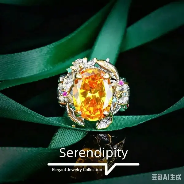Vintage Large Orange Citrine Statement Ring Crystal Cluster Luxury Cocktail Ring For Women