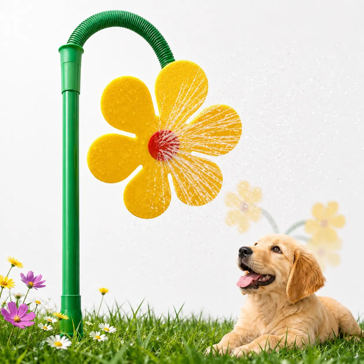 Crazy Daisy Sprinkler, 360° Rotating Dancing Lawn Garden Mist Sprayer, Funny Sunflower Pet Water Spray, Floral and Pet Use, Garden Watering Sprinkler