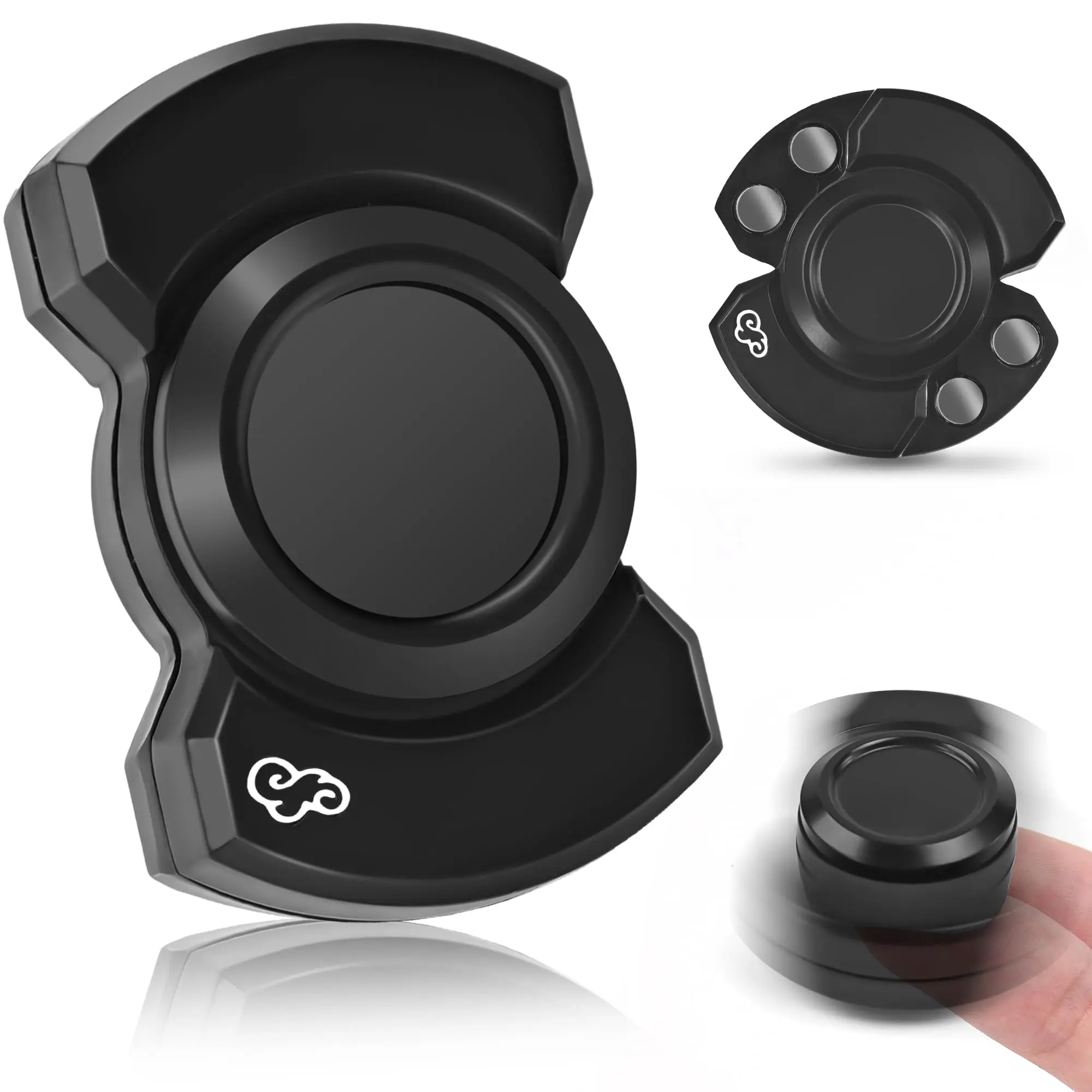 3-in-1 Metal Fidget Toy - Magnetic Rotating Spinner with EDC Fidget Slider, Clicker - Sensory Stress Reliever Tools and Gadgets for Adults, Cool Gadgets for Men, Fidget Sliders, Stress Relief Tools