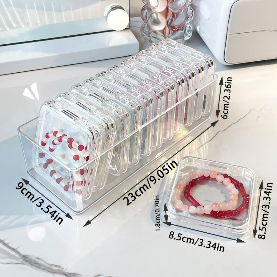 Clear Jewelry Storage Box, 1 Set Multi-Functional Portable Organizer Box, Transparent Plastic Storage Box for Home, Dormitory, Bathroom & Office, Portable Travel Accessory