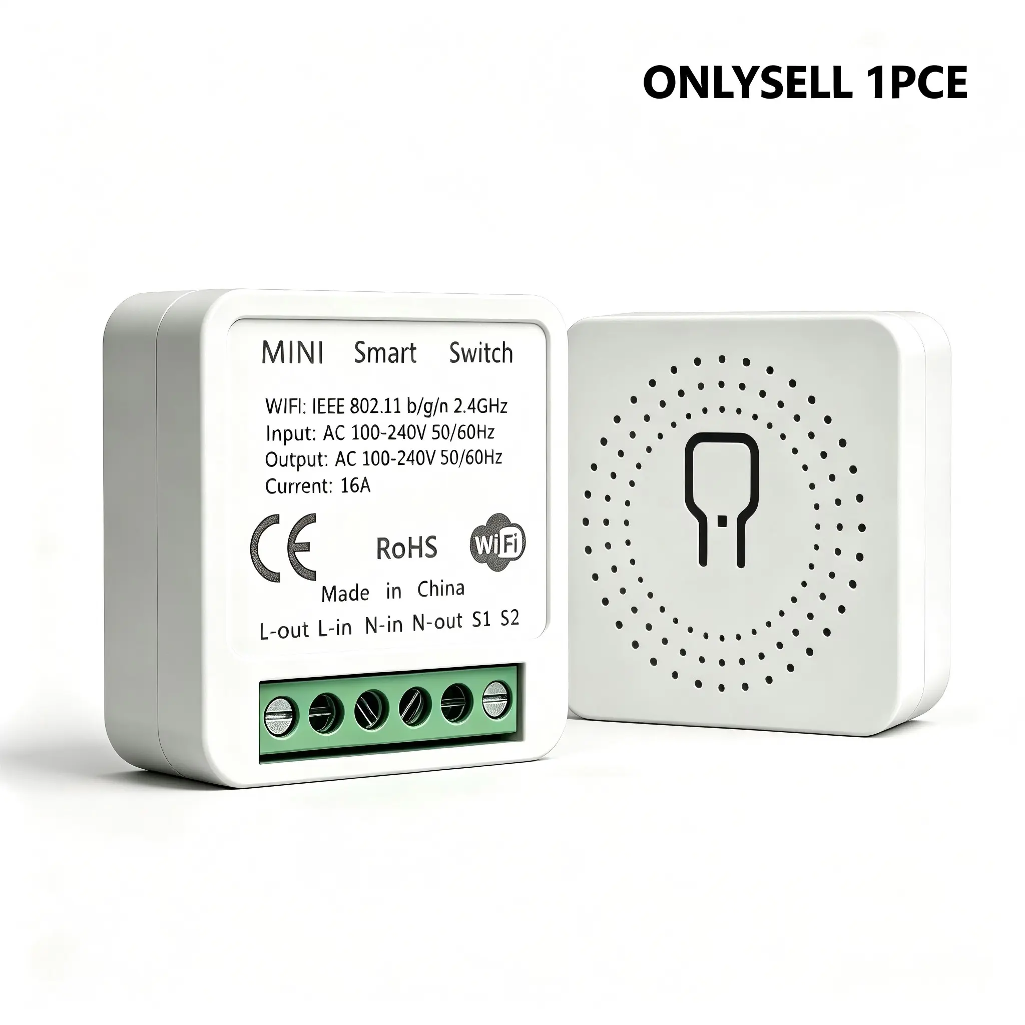 16a WiFi Smart Light Switch Module, 2.4GHz Hidden Mini DIY Relay Timer, Dual Control, Voice Control with Alexa Google Assistant, APP Remote Control